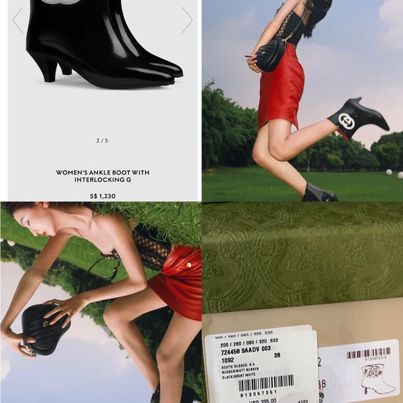 Gucci WOMEN'S ANKLE BOOT WITH INTERLOCKING G - Picture 6 of 7